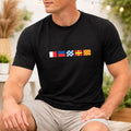 Personalised Nautical Signal Flag T Shirt Printed Custom Your Name Flag Gift Top