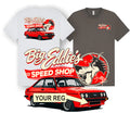 Ford Escort MK2 T Shirt Red RS2000 Classic Car Personalised Number Plate