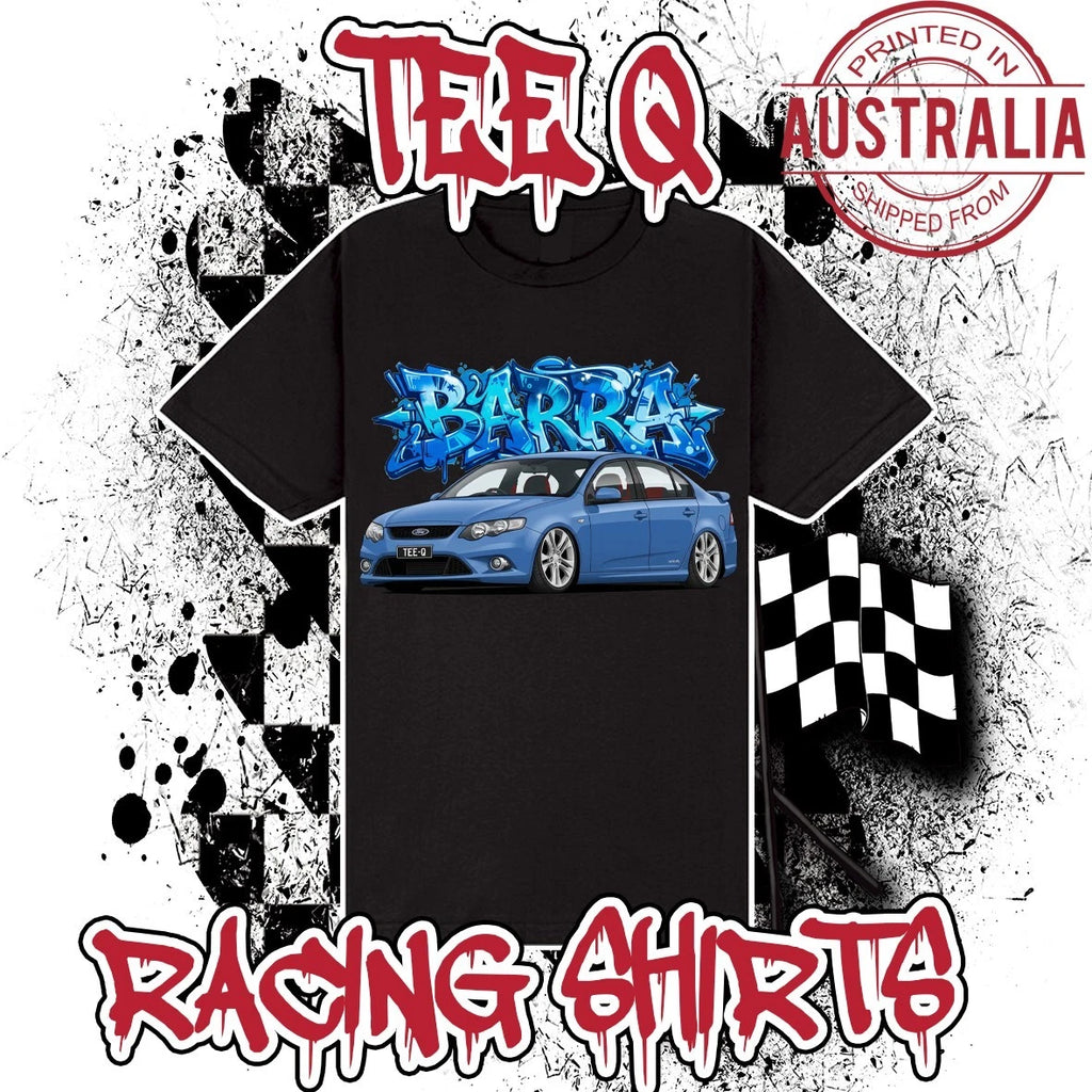 Ford FG Falcon XR Barra Graffiti Series ~ Black Gildan Cotton Tee