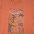 Lucky Brand Mens Shirt Large Orange Comic Dad Joke Casual Funny Cartoon Girl NWT