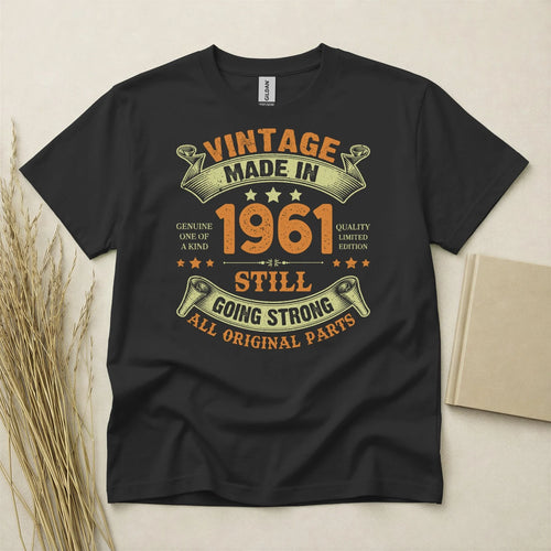 65th Birthday TShirt Born In 1961 65 Years Old Gifts All Original Parts Vintage