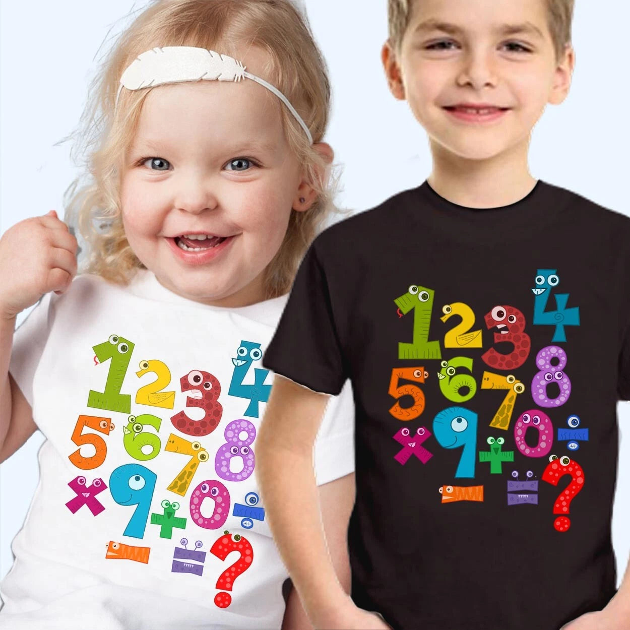 T-Shirt (107) Number Day Maths Day School Kids Boys Girls Gift T Shirt
