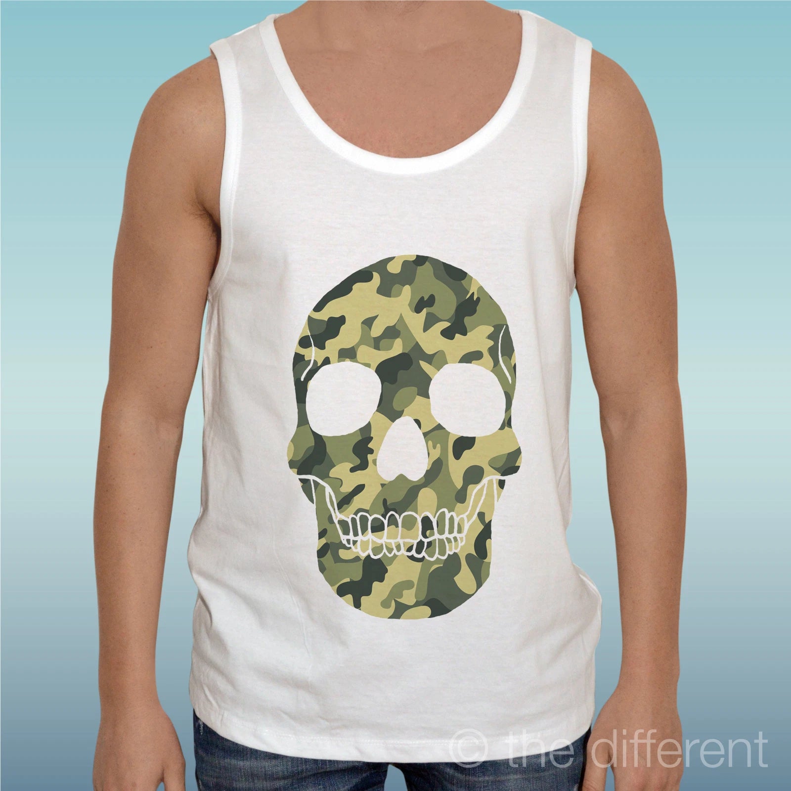 Canotta T-Shirt " Skull Military Camouflage Skull " Tank Top Gift Idea