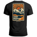 Mens T-Shirt Back Print Outdoor Graphic Print Stay Positive Good Vibes Fashion