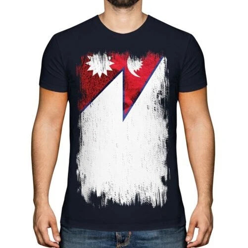 Nepal Grunge Flagge Herren T-Shirt Nep ? La Nepali Nepalesisch Shirt Fußball