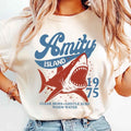 Jaws Amity Island 1975 Unisex Tee, Movie Inspired Gift, Cotton T-Shirt for Film