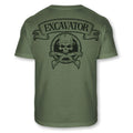 Excavator Skull Crossbones T-Shirt Digger Backhoe Excavate Soft Blend Tee - A114