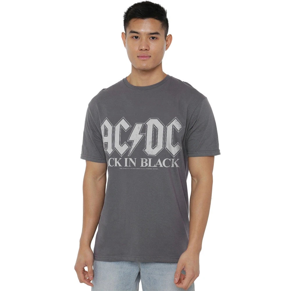 Back in Black Grey Unisex Adult T-Shirt S-4XL, Charcoal