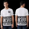 $95 TRUE RELIGION White Black STARTER Oversized Fit Designer Graphic T-shirt NWT