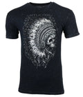 AFFLICTION Men's T-shirt APACHE BLACK LAVA Indian Skull Motorcycle Biker S-4XL