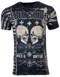 Rebel Saints by Affliction Men's T-shirt GARAGE Black Skull tattoo Biker S-5XL