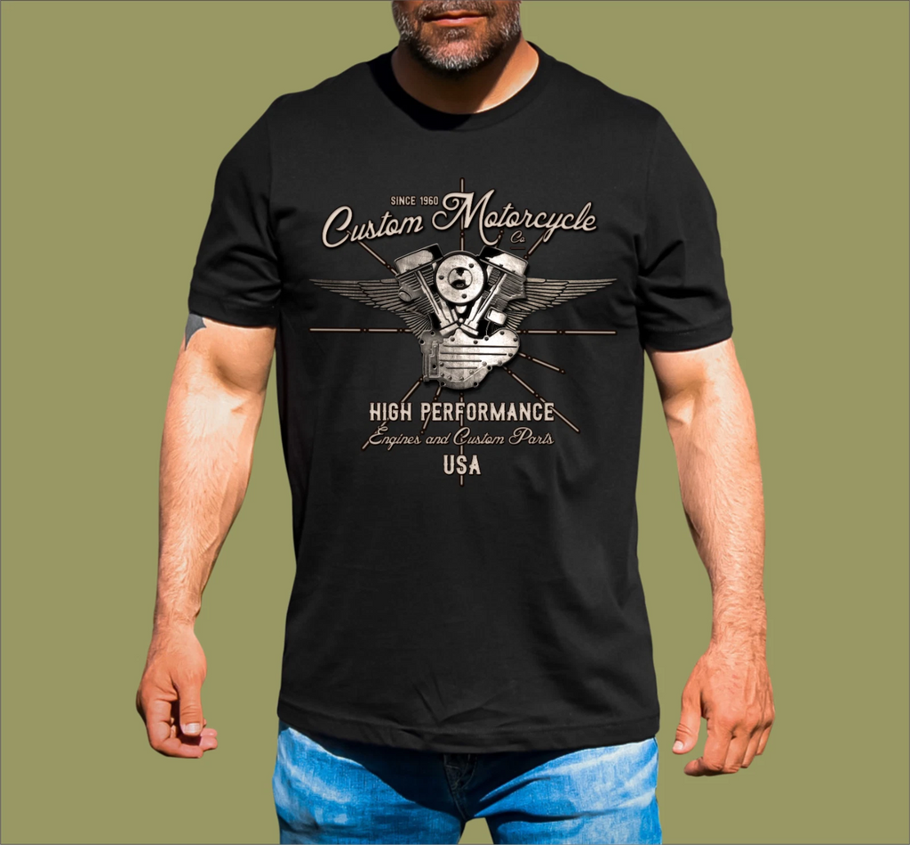 CUSTOM MOTORCYCLE USA T-SHIRT