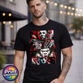 Classic Horror Movie Graphic T-Shirt Black Jason Freddy IT Michael Myers Tee