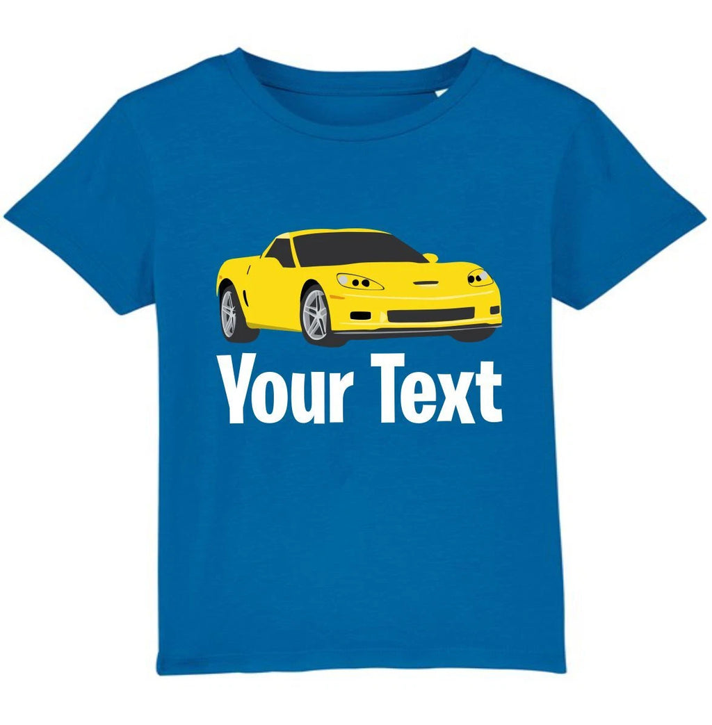 Personalised Your Name Sports Car T-Shirt Custom Name Kids/Adults Gift Tee Top