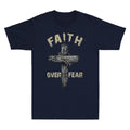 Jesus Christ Cross Faith Over Fear Quote Saying Christian Retro Men's T-Shirt