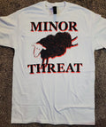minor threat tshirt on white hand screenprinted punk hardcore shirt diy