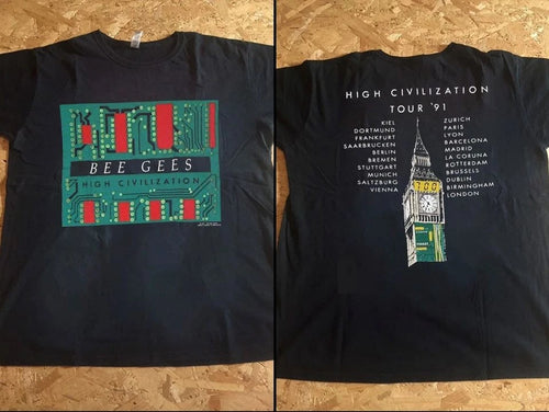 1991 Bee Gees Hight Civilization Tour T-Shirt, Bee Gees Tour '91 T-Shirt