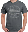 Vintage Year 2007 Premium Quality Mens 19th Birthday T-Shirt 19 Year old Gift