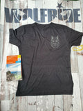Mens eco bamboo down hill,mtb shirt, black or grey wolf print outdoor sports tee