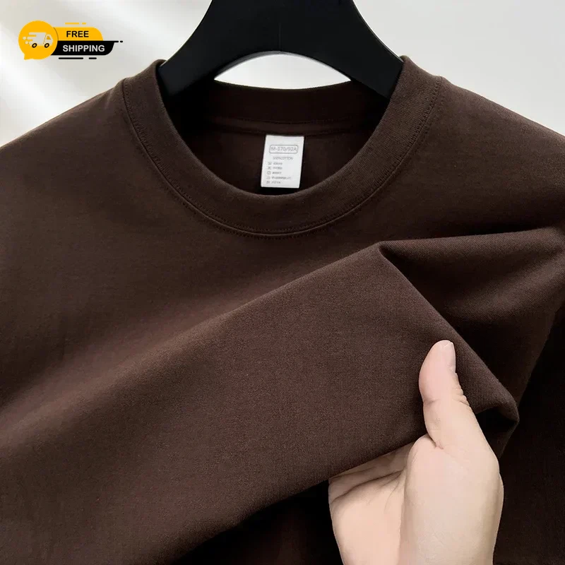 Mens Premium 100% Cotton T-Shirt High End Round Neck Plain Breathable Tee Top
