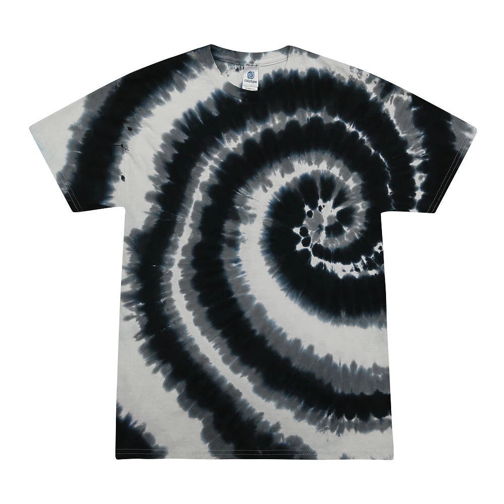 Swirl Black Tie Dye T-Shirts  Adult  & Kids Sizes Cotton Colortone