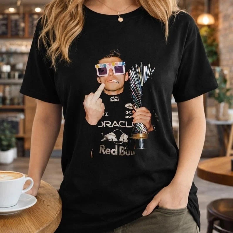 Max Ver $tappen Middle Finger Las Vegas GP Shirt ,Retro Distressed Graphic Tee