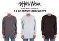 Shaka Wear Men's Active Lightweight 6.0 oz Cotton Crew Neck Long Sleeve T-shirt