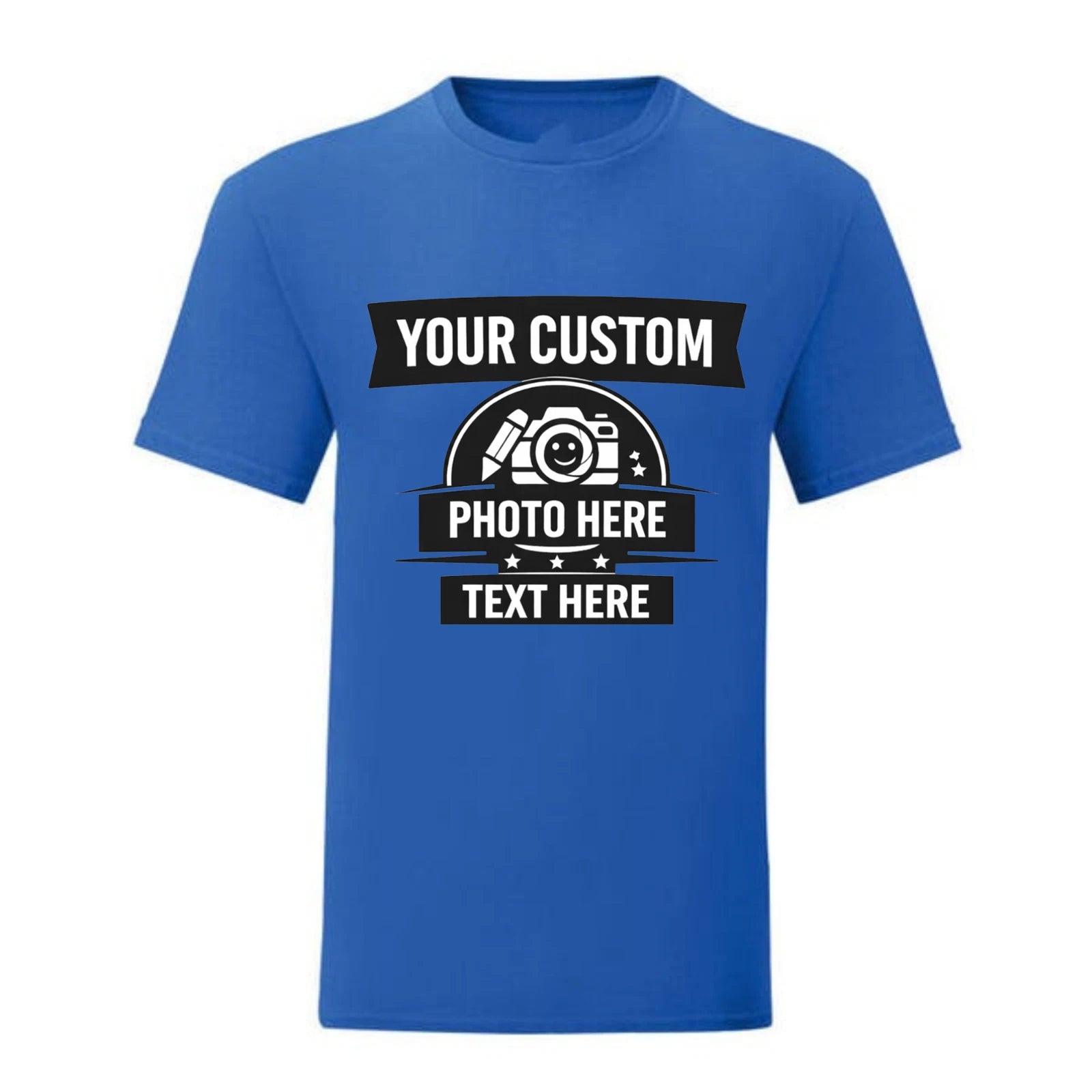 Personalised Custom Unisex T Shirt Add Logo Photo Text Create Your Own Funny Tee