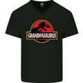 Grandpasaurus Funny Grandpa Grandad Mens V-Neck Cotton T-Shirt