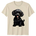 Black Poodle Dog Animals Mens T-Shirt Womens Tee Graphic Unisex Apparel