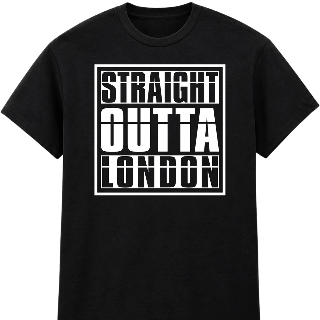Personalised Straight Outta T Shirt Custom Name Funny Gift Birthday Xmas Tops