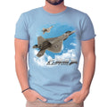 F-22 Raptor In The Clouds Light Blue Adult Shirt
