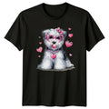 Valentines Day Dog Puppy Heart Sunglasses Mens T-Shirt Womens Graphic Tee