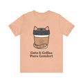 Cats and Coffee Pure Comfort tshirt, Unisex Jersey Short Sleeve Tee