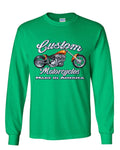 Custom Motorcycles Long Sleeve T-Shirt Biker Chopper American Tradition USA Tee