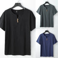 Men Formal Dress Short Sleeve Man Linen Suit Shirts Man Summer Wear Oversized