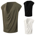 Sporty Men's Deep V Neck Solid Color Vest for Training and Casual Wear