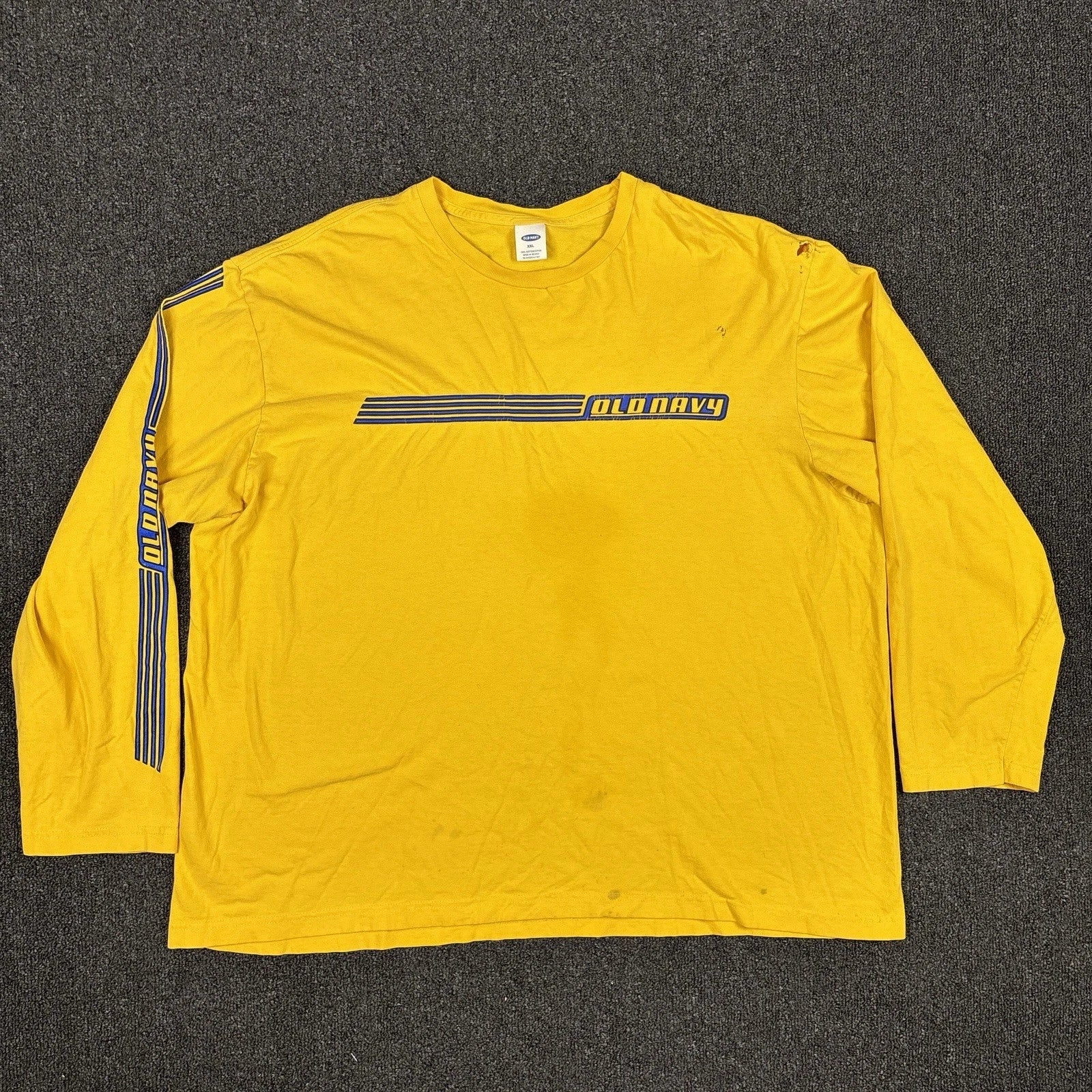 Vintage Y2K Old Navy T Shirt Distressd Long Sleeve Streetwear Skate Size 2XL XXL