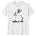 Rabbit Drawing Sketch Mens T-Shirt Womens Tee Animal Graphic Unisex Top