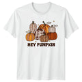 Hey Pumpkin Womens T-Shirt Boho Leopard Fall Thanksgiving Gift For Her