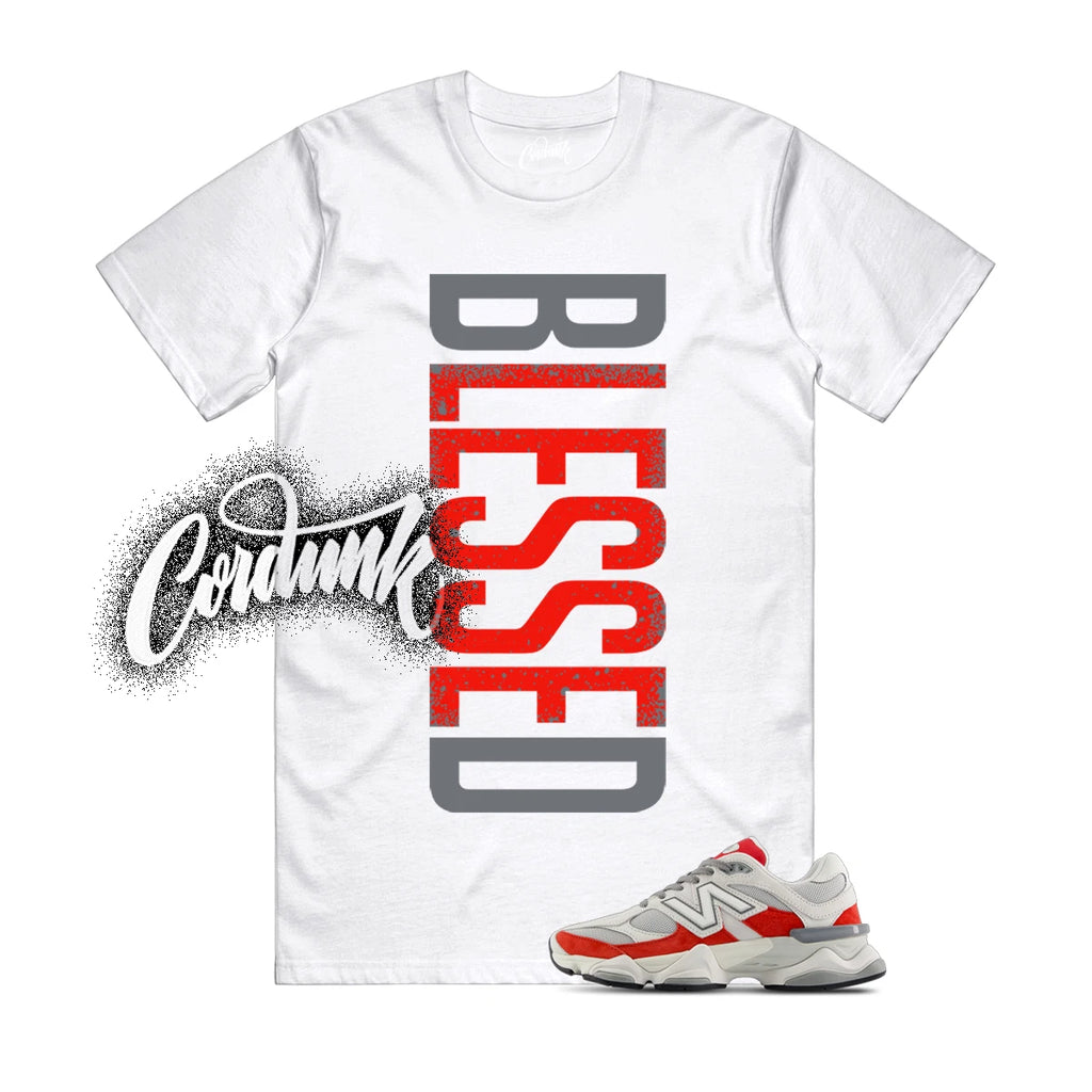 9060 White Red Grey T Shirt Match VERTBLS