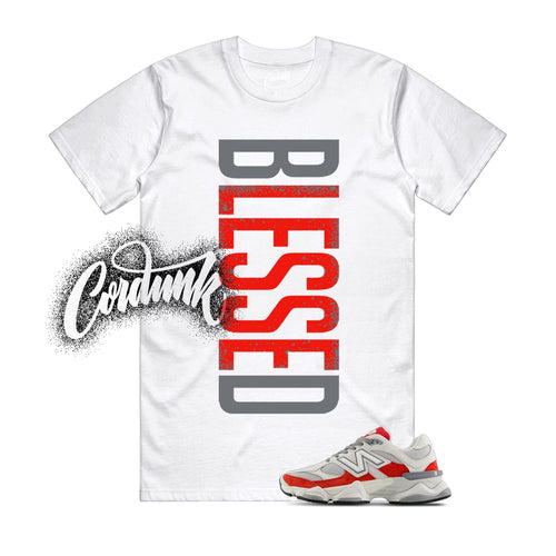9060 White Red Grey T Shirt Match VERTBLS
