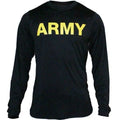 US ARMY BLACK LONG SLEEVE PT SHIRT APFU T-SHIRT ATHLETE PHYSICAL FITNESS UNIFORM