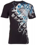 ARCHAIC by AFFLICTION Black WOODCUTS Short Sleeve Slim Fit Y2K T-shirt