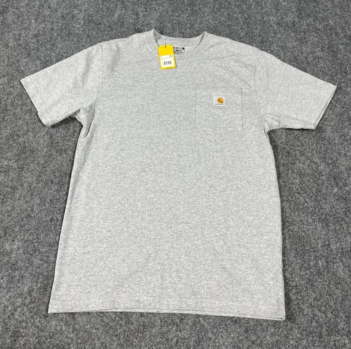 Carhartt Men's K87-M One Pocket Loose Fit Short Sleeve Gray T-Shirt Size Small