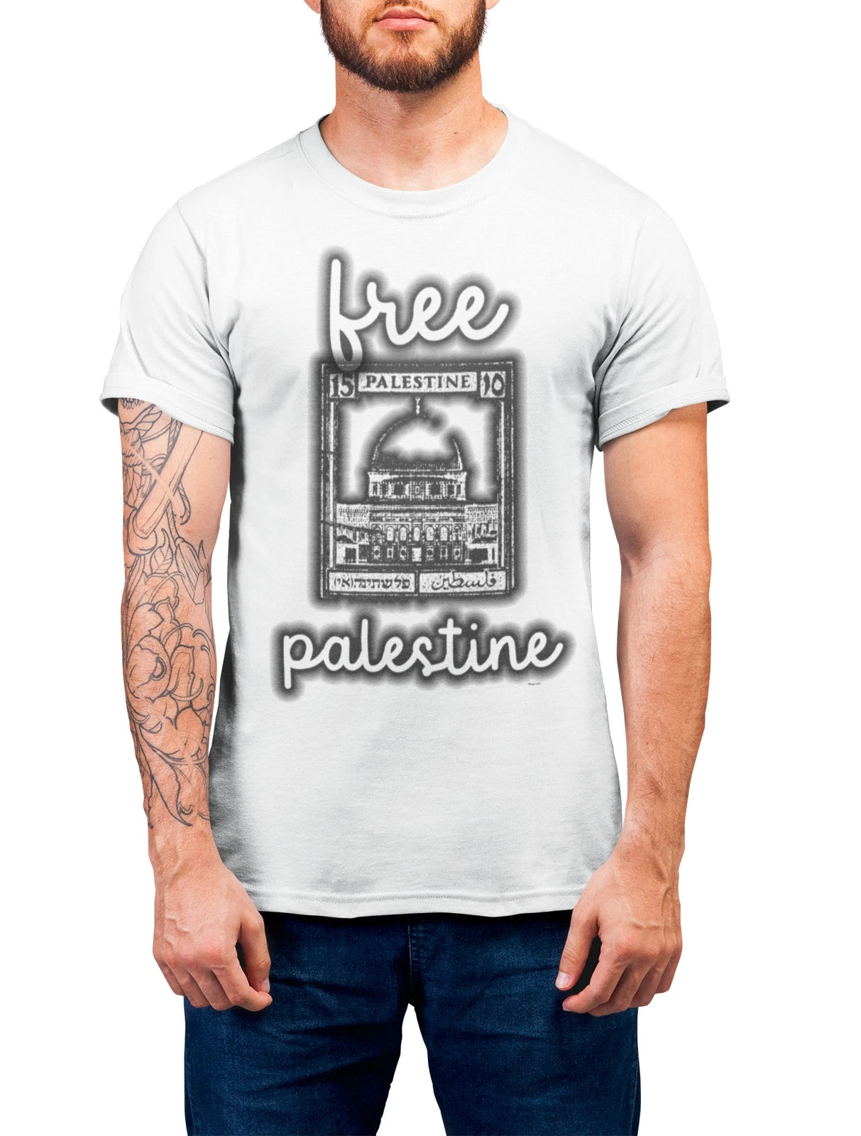 Mens Free PALESTINE  T-Shirt Gaza Freedom Palestinian Humanity Peace