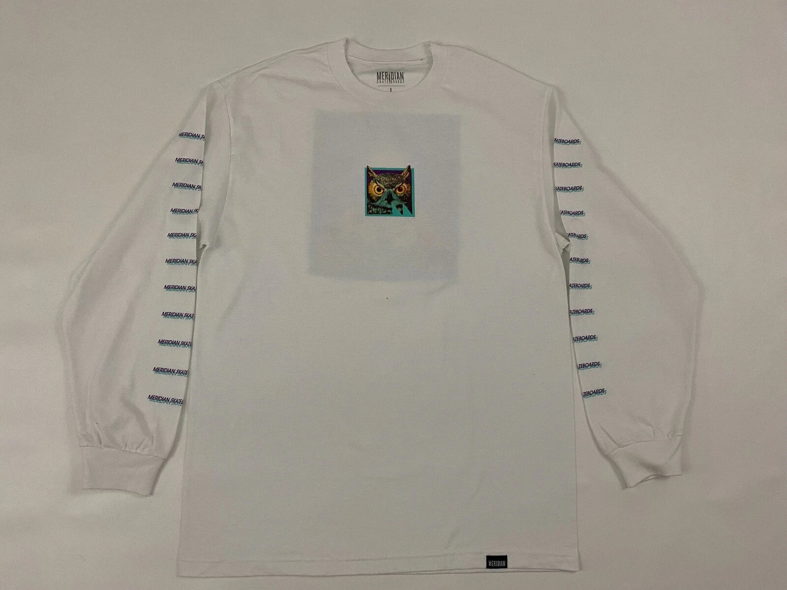 Men's Meridian Skate Boards Graphic White T Shirt Size L