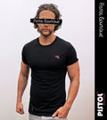 Pistol Boutique Men's Black Fitted Rolled Sleeve Logo Badge T-Shirt