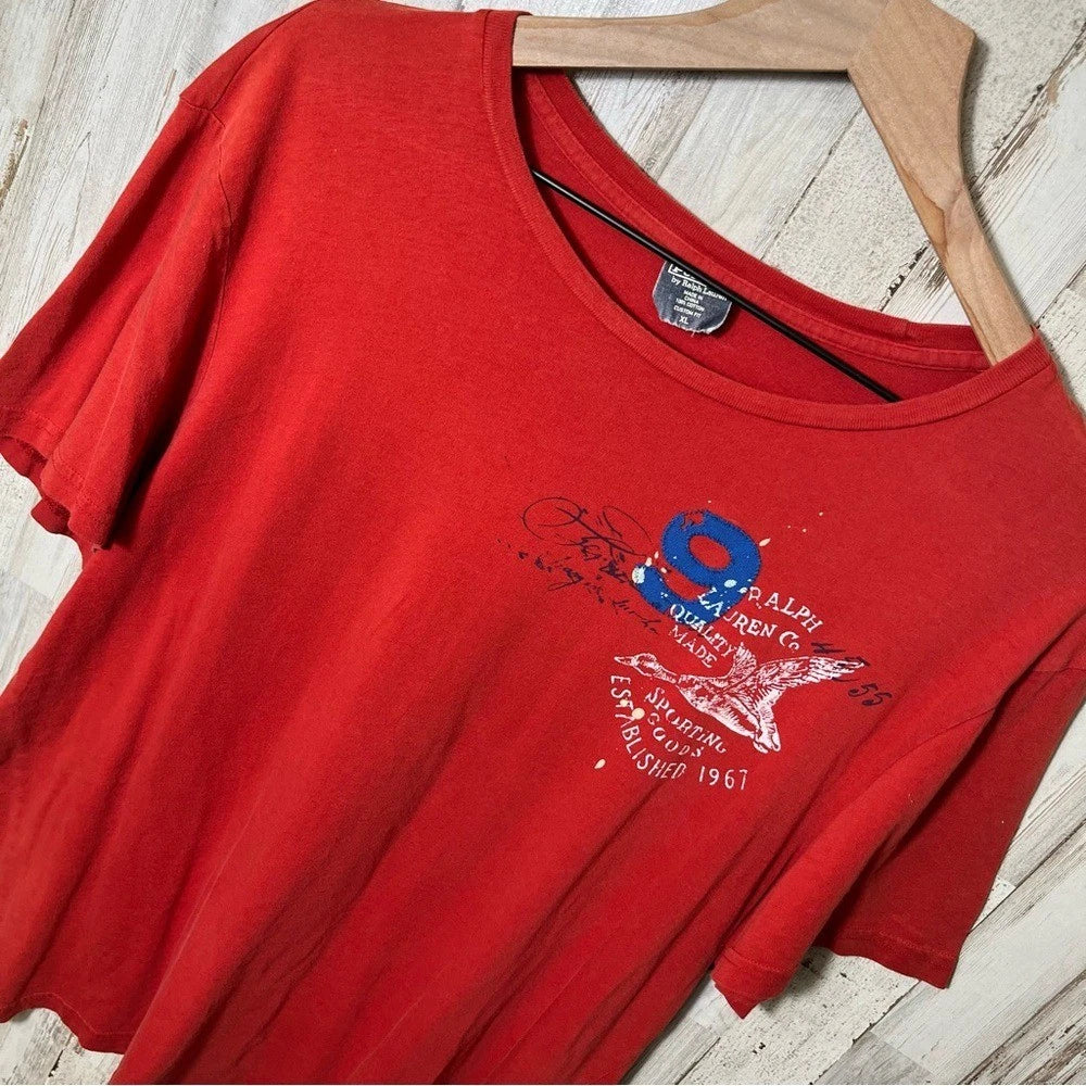 Polo Ralph Lauren Vintage Y2K Eagle Grunge Red T Shirt Mens XL