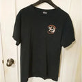 Gildan Men Black Cotton Bikers Night Crew Neck Short Sleeve Graphic T-Shirt Sz L